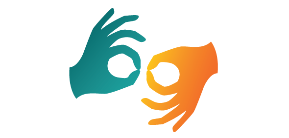 Dwie dłonie - symbol języka migowego